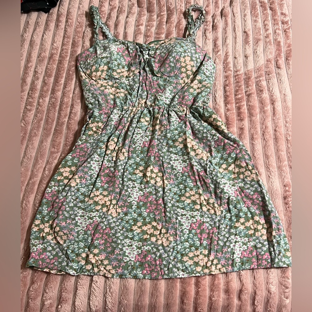 AUW Green Floral Dress